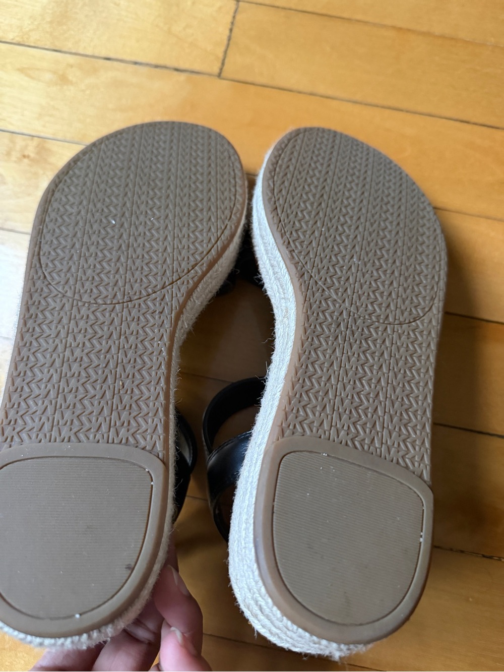 Michael Kors Black Leather Buckle Strap Sandals - Picture 4 of 8